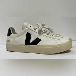 VEJA Campo White Black Tan Leather Lace Up Sneaker Women’s Size 6